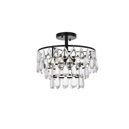 Lighting Business 14 in. Mila Flush Mount in Black LI2221089